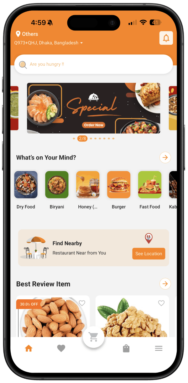 A website running as a native Glideep app on iPhone